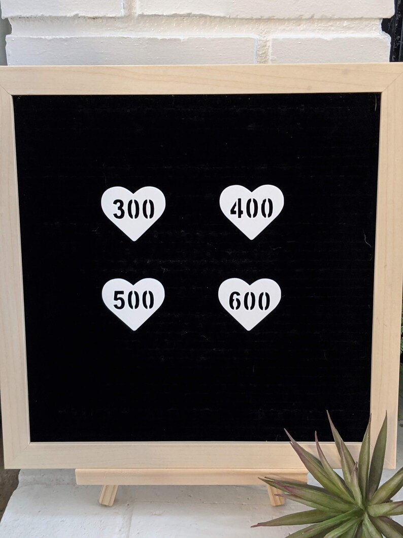 Heart Shaped Letter Board Workout Milestone Icons 300 400 Etsy