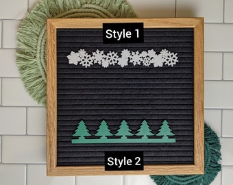 Christmas Banner Letter Board Icon - Snowflake Christmas Tree - Merry Christmas - Winter Snow Day - Happy Holiday Felt Board Accessory