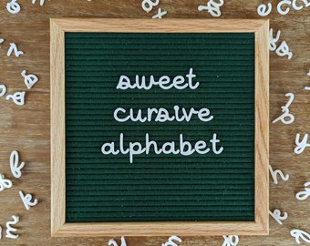 Letter Board Letters Cursive Alphabet Set - Boho Lowercase Script Font - Handwritten Felt Boards Letters - Custom Letterboard Accessories