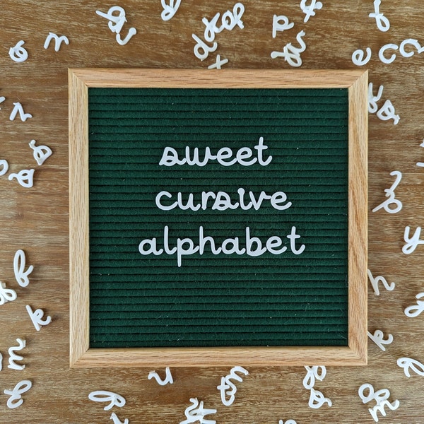 Letter Board Letters Cursive Alphabet Set - Boho Lowercase Script Font - Handwritten Felt Boards Letters - Custom Letterboard Accessories