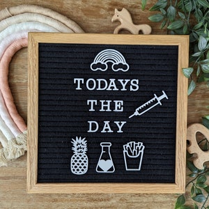 Icônes de tableau de FIV - Pommes de terre frites, ananas, arc-en-ciel, tube à essai - traitement de fertilité - accessoire de tableau en feutre pour fécondation in vitro image 3