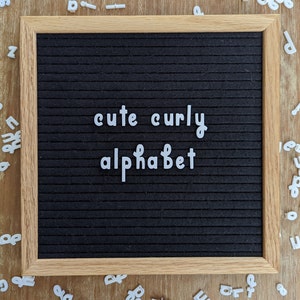 Letter Board Letters Cute Curly Alphabet - Sweet Girly, Swirl Felt Boards Letter Set - Lowercase Letters Font Set - Letter Board Accessories