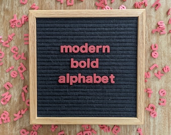 Letter Board Alphabet Modern Bold Font Icons - Felt Boards Letters - Lower Case Letter Set - Custom Words, Names - Letter Board Accessories