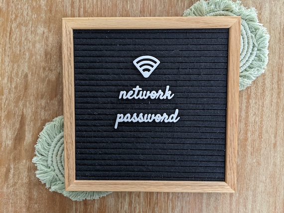 Wifi Password and Network Words Letter Board Icons Guest | Etsy