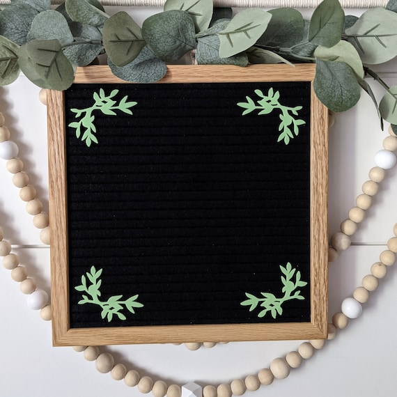 Decorative Corner Leaf and Branch Flourish Letter Board Icons - Greenery Letterboard Accessory - Decorative Embellishment Felt board Decor
