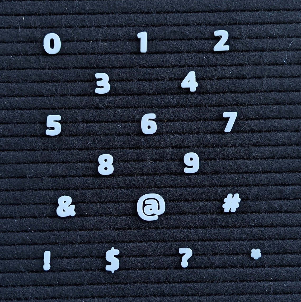 Letter Board Mini Bold Numbers and Symbols Set - Tiny Numbers Felt ...