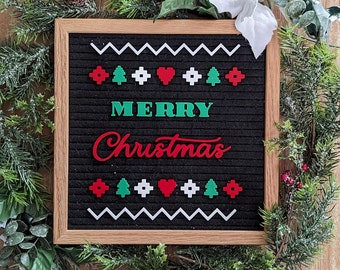 Joyeux Noël Lettre Conseil Icônes - Laid Pull Décor - Arbre de Noël - Père Noël, Pôle Nord - Joyeuses Fêtes Noël Feutre Conseil Accessoire