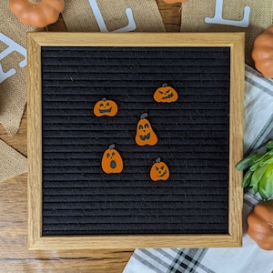 Jack-o-lantern Letter Board Icons - Ghouls Haunted House - Happy Halloween Orange Gourd Pumpkin Decor - Scary Graveyard Felt Board Accessory