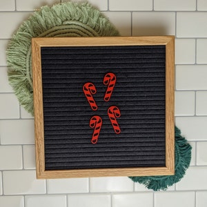 Candy Cane Letter Board Icons - Peppermint Candy - Merry Christmas - Red and White Stripe  - Winter Happy Holiday Felt Board Accessory