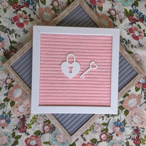 Heart Lock and Key Letter Board Icons - Happy Valentine's Day - Cupid Arrows - Love Felt Board Accessories - V-Day Holiday Party Decoration
