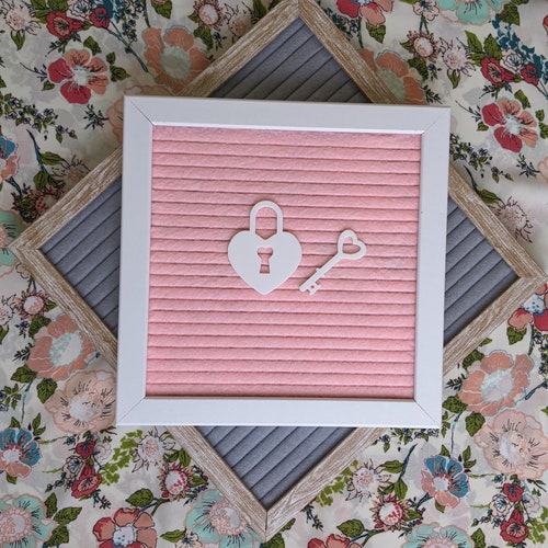 Heart Lock and Key Letter Board Icons - Happy Valentine's Day - Cupid Arrows - Love Felt Board Accessories - V-Day Holiday Party Decoration