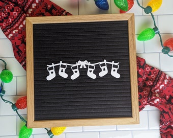 Hanging Christmas Stockings Letter Board Icon -  Merry Christmas, X-Mas - Santa Claus, Chimney - Winter Happy Holiday Felt Board Accessory