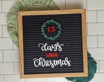 Countdown to Christmas Letter Board Icons / Kids Daily Advent Calendar / Merry Christmas Wreath / Days until Christmas Felt Board Accessory