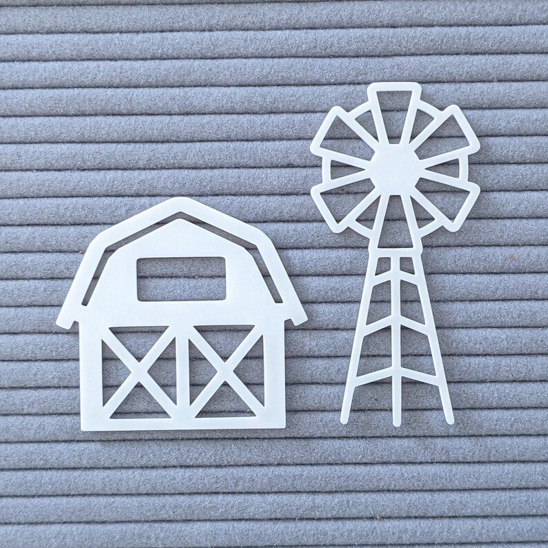 Windmill Letter Barn and Windmill Letter Board Icons, Farmhouse Felt Board Accessory - Etsy