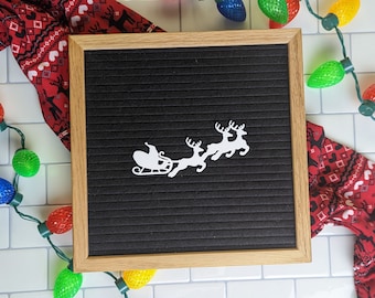 Santa Claus Sleigh Reindeer Letter Board Icons - St Nicholas Present Bag - Merry Christmas - North Pole - Happy Holiday Felt Board Accessory