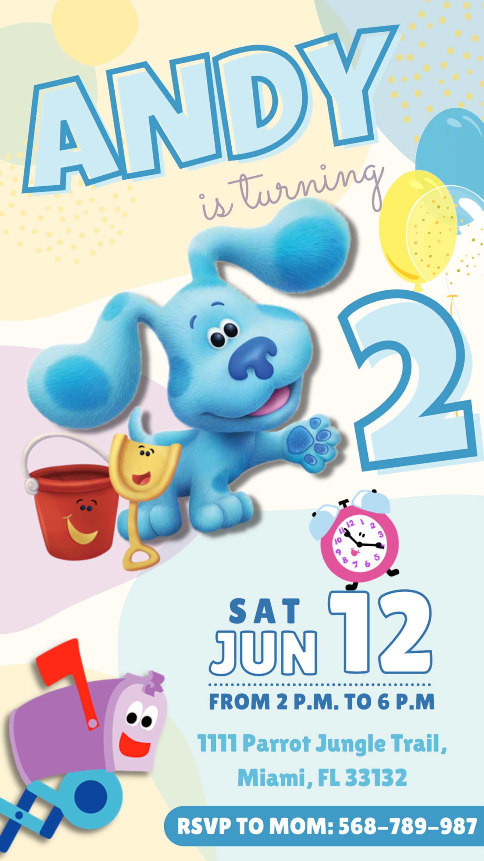 Digital Blue's Clues Birthday invitation. Blue's Clues Etsy