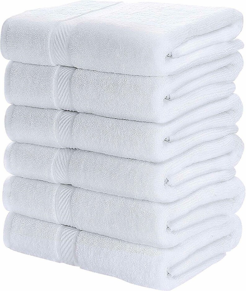 Pack 6 Cotton Bath Towels 22x44 Inch Super Absorbent For Pool Etsy
