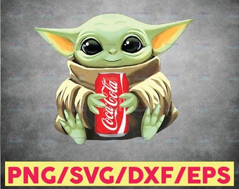Clip Art Disney Starbucks Svg Png Dxf Eps Baby Yoda Coca Cola Svg Baby Yoda Coca Cola Need Svg Star Wars Coke Baby Yoda Starbuck Coke Art Collectibles