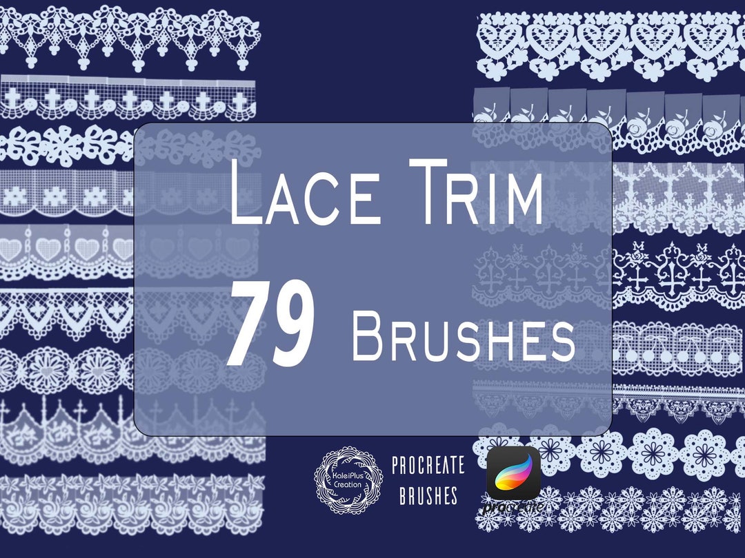 Lace Trim Procreate Brushes, Lace Border Brushes Set, Clothes Texture