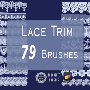 Lace Trim Procreate Brushes, Lace Border Brushes Set, Clothes Texture Lace Brushset, Procreate Brush Pack