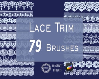 Garniture de dentelle Procreate Brushes, Ensemble de brosses de bordure de dentelle, Vêtements Texture Dentelle Brushset, Procreate Brush Pack