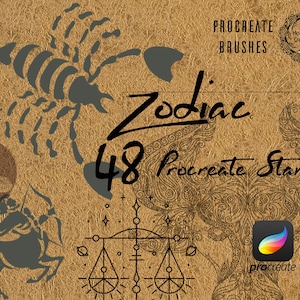 Sternzeichen Procreate Pinsel Stempel,Sternbild Tattoo Design,Horoskop Procreate Pinselsets,Procreate Pinselstempel,Procreate Brush Pack