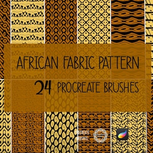 African Fabric Print Procreate Brushes, African Style Seamless Pattern, Textile Patterns Brushset, African Ornament  Brush Pack