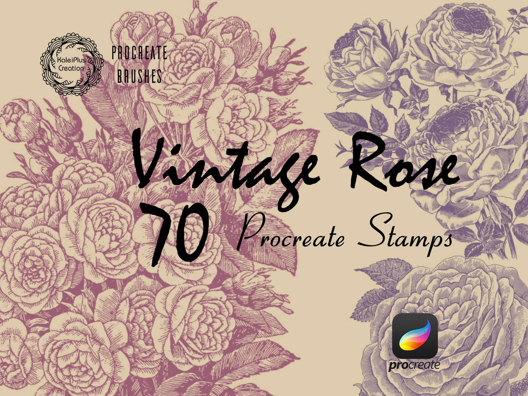 Vintage Rose Procreate Brushes Stamps,vintage Floral Brushes, Botanical ...