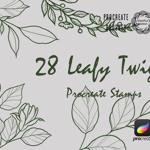 Leafy Twig Procreate Brushes Stamps,Branch Brushes,Twig linework Procreate Brushsets,Procreate Brush Stamps,Procreate Brush Pack