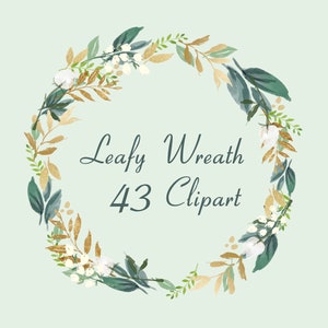 Greenery Wreath Watercolor Clipart Floral Wreath | Etsy