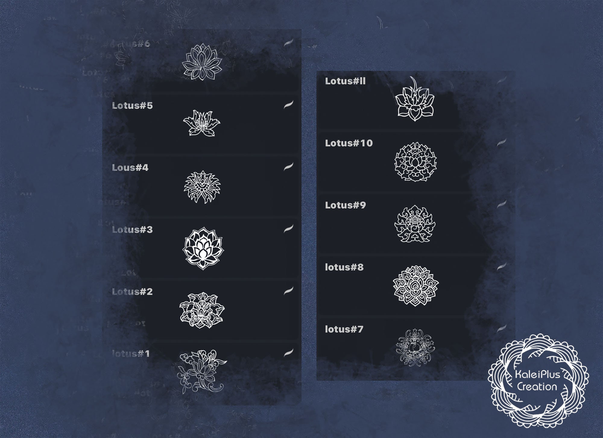 Lotus Flower Procreate Brushes Stamps,tatto Procreate Stamps,procreate ...