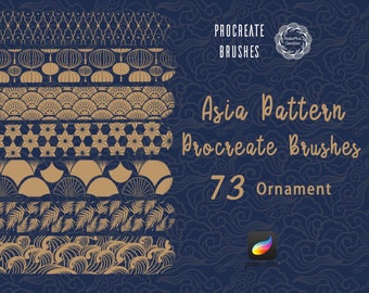 Asia Ornament Procreate Brushes,Japan Thai China Vintage Pattern Brushsets Pack, Asia Deco Procreate Brush Pack- Updated