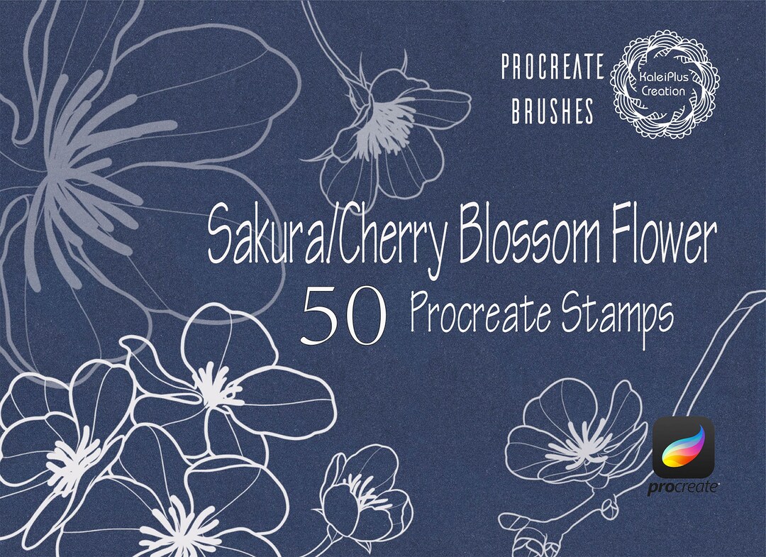 Cherry Blossoms Sakura Flower Procreate Brushes,floral Tattoo Brushsets ...