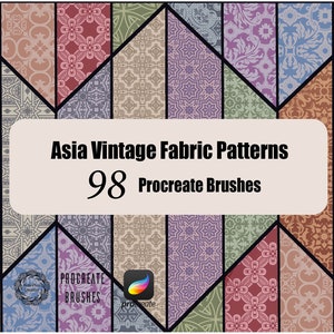 Asia Texture Fabric Procreate Brushes,Damask Pattern Procreate,Clothes Brushes,Procreate Clothes Texttile Brushset,Procreate Brush Pack
