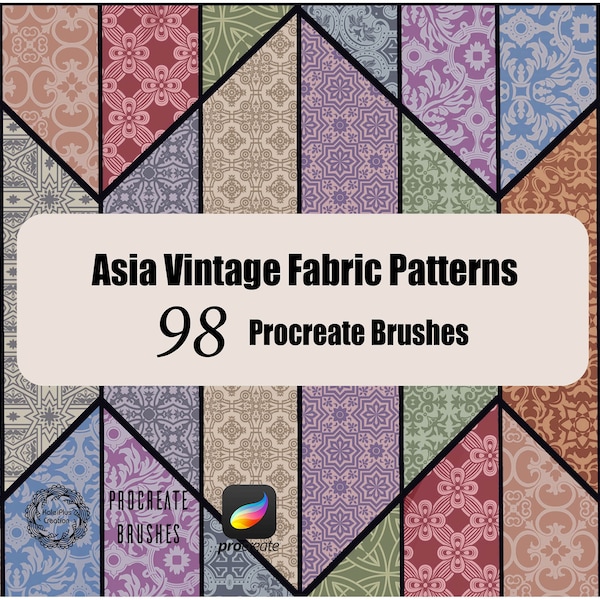 Asia Texture Fabric Procreate Brushes,Damask Pattern Procreate,Clothes Brushes, Procreate Clothes Texttile Brushset,Procreate Brush Pack