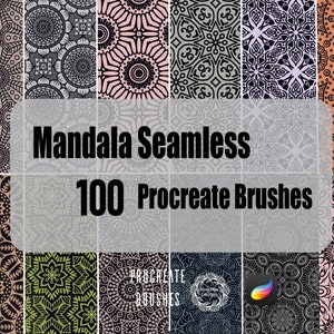 Seamless Mandala Procreate Brushes, Mandala Ornament Brushsets Pack, Asian Art Pattern, Geometric Design Digital Download