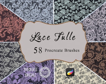 Lace Texture Procreate Brushes,Lace Brushes Set,Seamless Lace Brushes, Procreate Clothes Texttile Lace Brushset,Procreate Brush Pack