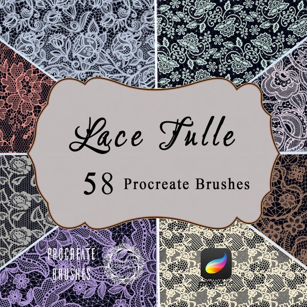 Lace Texture Procreate Brushes,Lace Brushes Set,Seamless Lace Brushes, Procreate Clothes Texttile Lace Brushset,Procreate Brush Pack