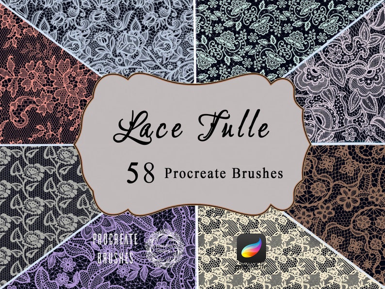 Lace Texture Procreate Brusheslace Brushes Setseamless Lace Etsy