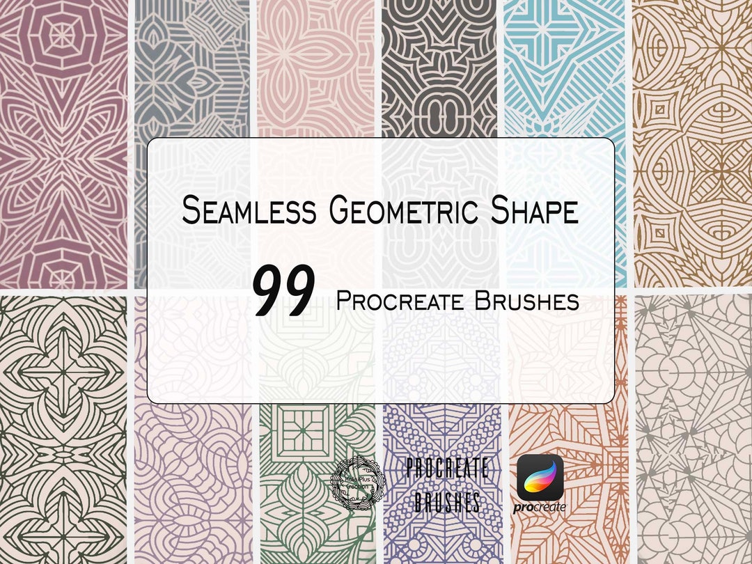 Geometric Shape Procreate Brushes, Seankess Ornament Linework Brusheset