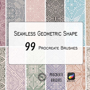 Geometrische Form Procreate Pinsel, Seankess Ornament Linework Brusheset, Symmetrische Form Brushsets Pack, Procreate Brush Pack