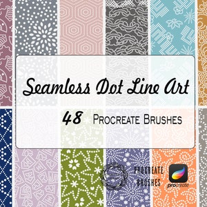 Dot Line Art Procreate Brushes, Ornament Linework Brushsets Pack,Procreate Brush Pack