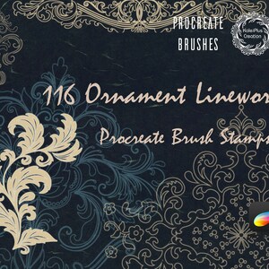 Ornament Linework Procreate Brushes Stamps,Tattoo Brushset,Vintage Design Stamp Pack,Procreate Brush Pack