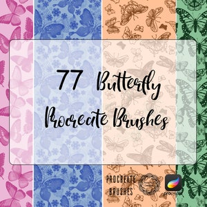 Butterfly Procreate Brushes, Seamless Butterfly Brushsets Pack,Procreate Brush Pack