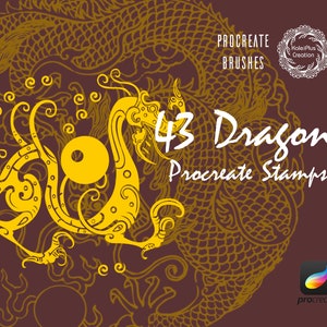 Dragon Procreate Pinsel Briefmarken, Dragon Procreate Tattoo Pinselsets, chinesische Drachen Pinsel Stempel Pack, Procreate Pinsel Pack