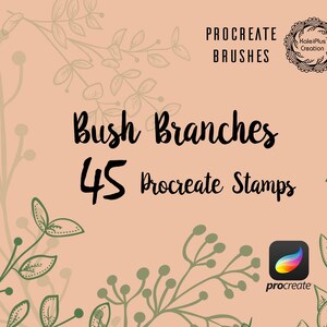 Leaf Branch Procreate Brushes Stamps,Botanical Tattoo Design,Plant Procreate Brushsets,Procreate Brush Pack