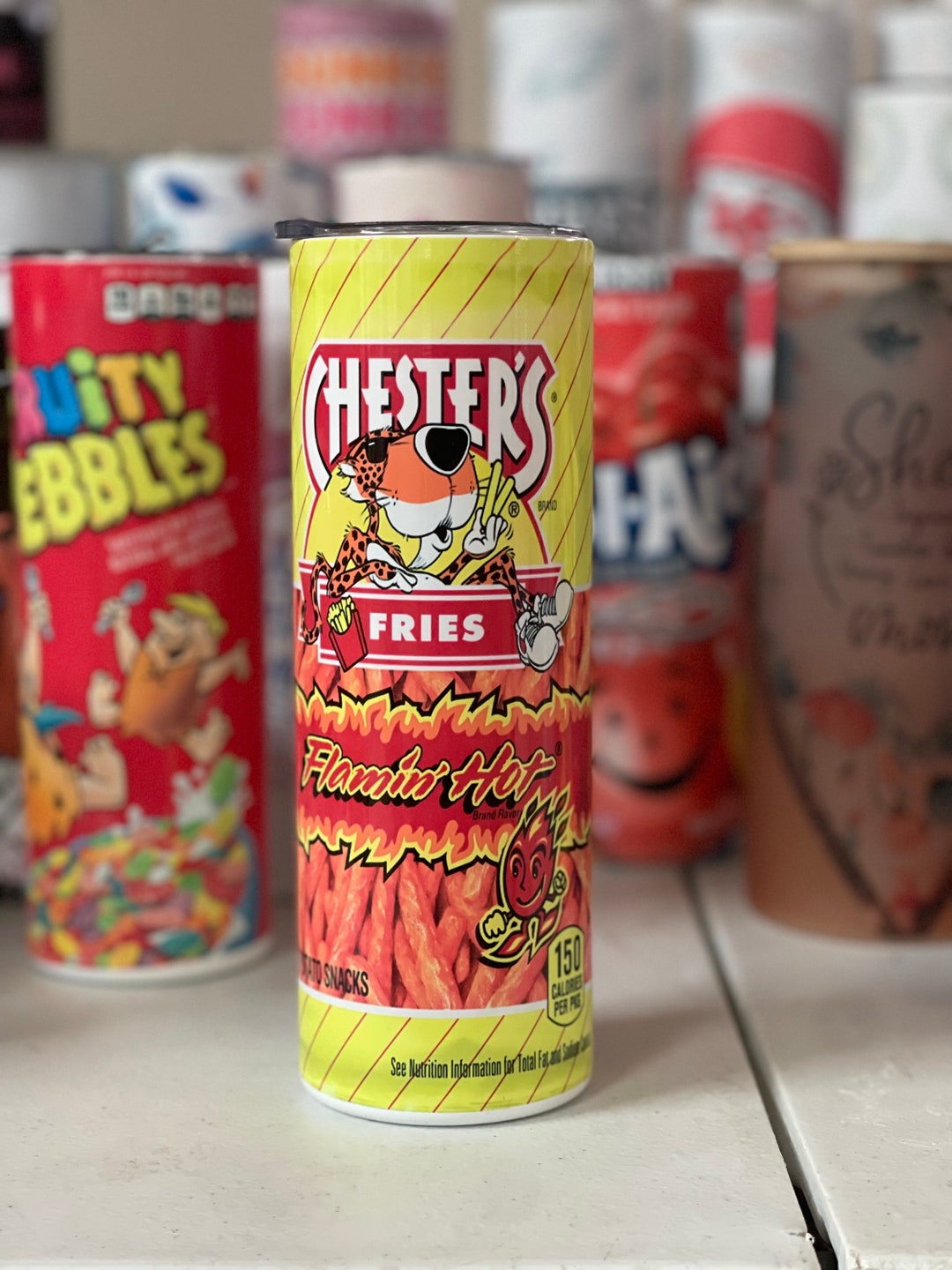 Chester Flamin Hot Fries 20 Oz Double Walled Stainless Steel Etsy