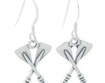 Rowing Crossed Oars Stud Earrings in Premium Sterling Silver - Etsy