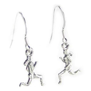 Female Runner sterling silver earrings 925 x 1 pair running drops