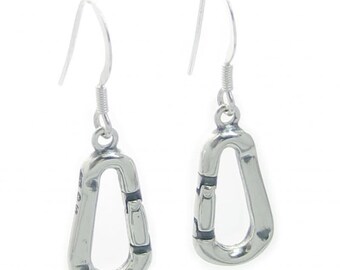 Carabiner sterling silver drop earrings 925 x 1 pair drops